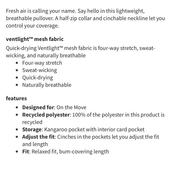 NWOT Lululemon Ventlight High Neck Pullover Jacket *Heathered Ocean Air Size 6 - Picture 3 of 6